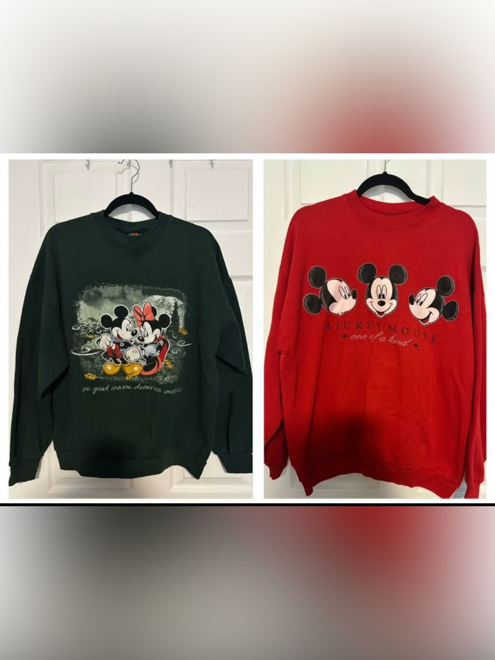 Mickey Unlimited Jerry Leigh Vintage Mickey Mouse Crewnecks lot of 2 size XL